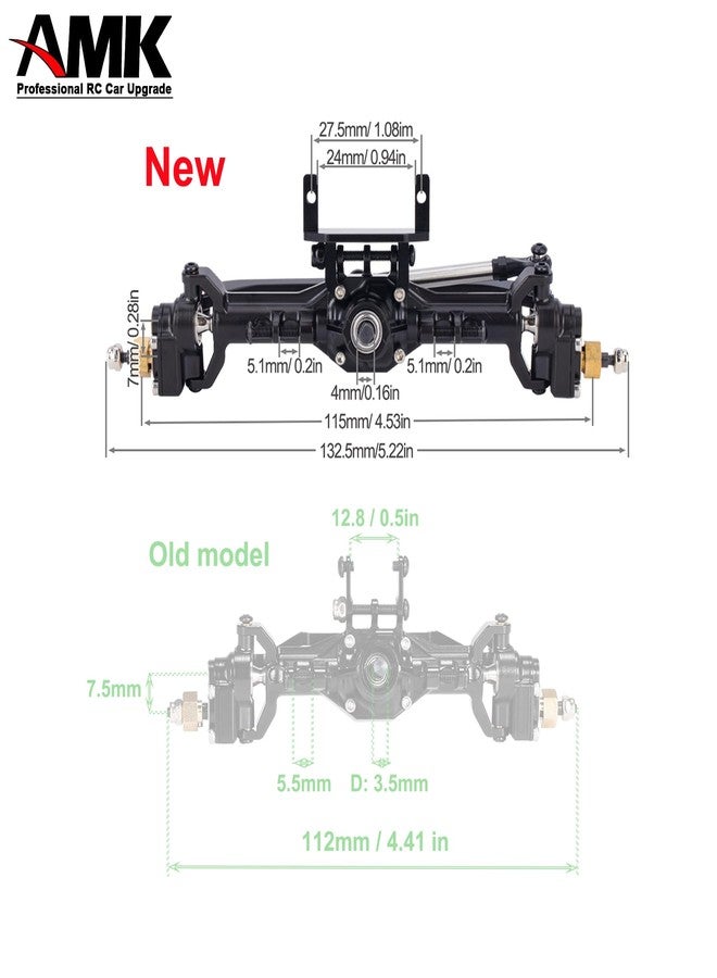 امك محور بوابة TRX4M ممتد من AMK بطول 20 مم، محور TRX4M مصنوع من الألومنيوم بتقنية CNC بوزن 109.6 غرام، محاور بوابة TRX4M مع خيارين لتركيب المؤازرة، قطع غيار ترقية محور TRX4M لسيارات الزحف التي تعمل بالتحكم عن بعد بمقياس 1/18 - Image 4